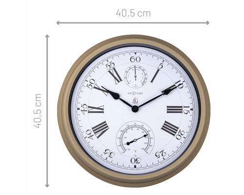 Nástěnné hodiny s teploměrem a vlhkoměrem, průměr 40,5 cm