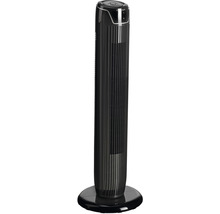 Černý věžový ventilátor do interiéru