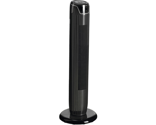 Černý věžový ventilátor do interiéru