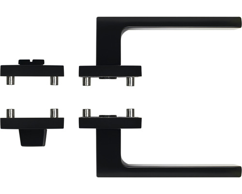 Kovová klika ke dveřím s upevňovacím materiálem