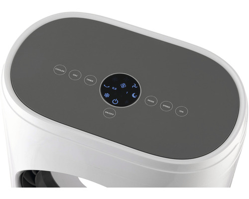 Ovládací panel věžového ventilátoru s různými nastaveními