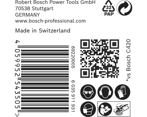 Informace o Robert Bosch Power Tools, čárový kód, QR kód a bezpečnostní pokyny