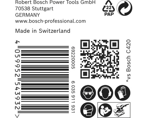 Informace o Robert Bosch Power Tools, čárový kód, QR kód a bezpečnostní symboly