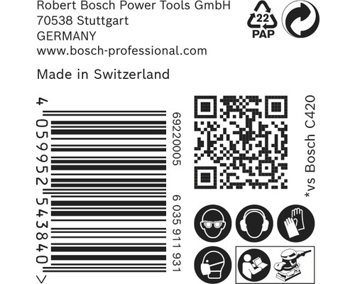 Informace o Robert Bosch Power Tools GmbH, čárový kód, QR kód a bezpečnostní pokyny
