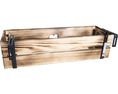 Dřevěná bedna se srdcem a držákem