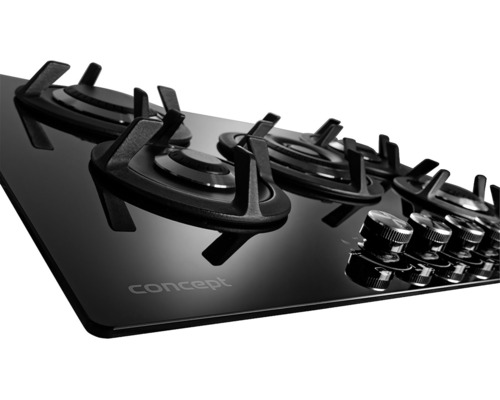 Plynová varná deska se čtyřmi hořáky a ovládacími knoflíky