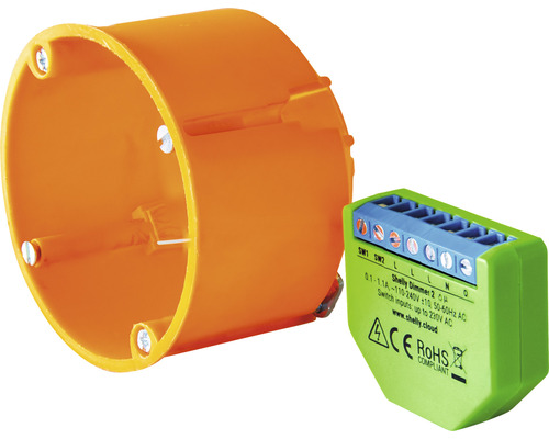 Instalační krabice s Shelly Dimmer 2