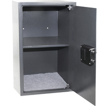 Otevřený trezor s policí a plstěnou vložkou