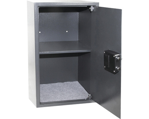 Otevřený trezor s policí a plstěnou vložkou