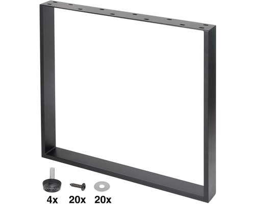 Kovová stolová podnož se šrouby, podložkami a chrániči podlahy