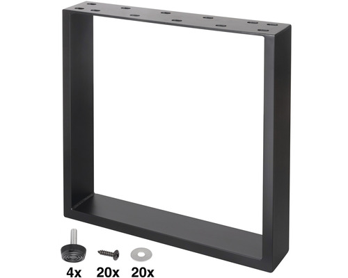 Kovová stolová podnož se šrouby, podložkami a chrániči podlahy