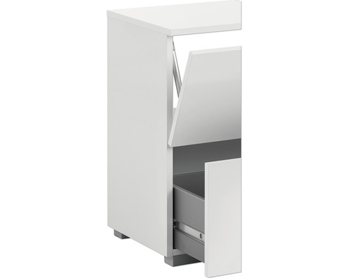 Bílá koupelnová skříňka se zásuvkou a výklopnou přihrádkou