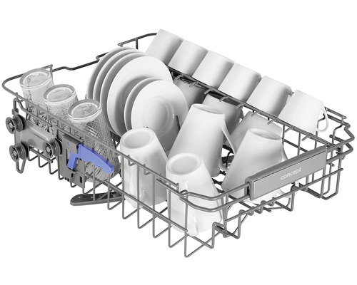 Horní koš myčky na nádobí s nádobím