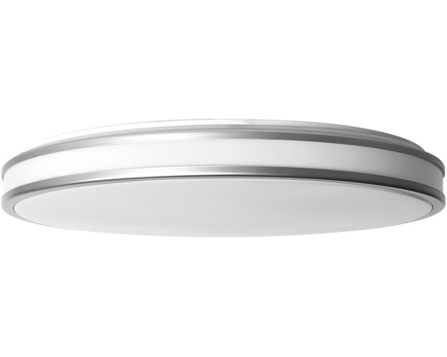 Kulaté stropní svítidlo se stříbrným rámem