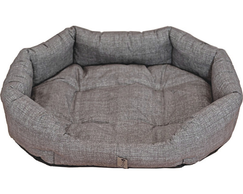Šedá postel pro zvířata se zvýšeným okrajem