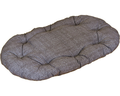 Šedá, oválná látková postel pro psy