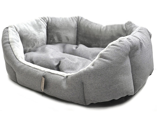Šedá, prošívaná psí postel