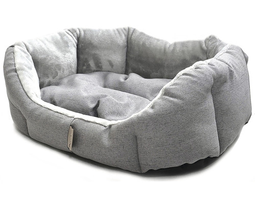 Šedá psí postel s měkkým polstrováním