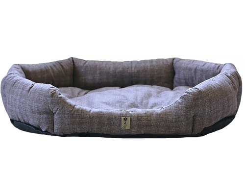 Oválná látková postel pro psy se zvýšenými okraji pro pohodlí a bezpečnost