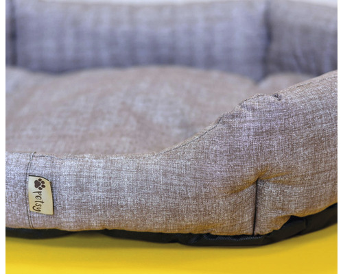 Látková psí postel se zvýšeným okrajem