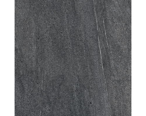Tmavě šedá dlaždice z jemné kameniny s matným povrchem a mramorováním