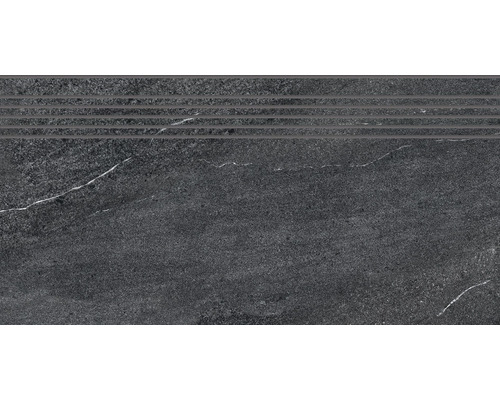 Schodová dlaždice se stupňovým profilem a vzhledem kamene