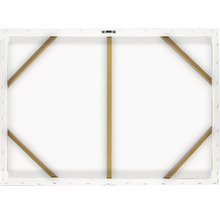 Zadní strana plátna s dřevěným rámem