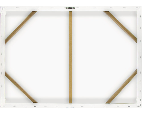 Zadní strana plátna s dřevěným rámem