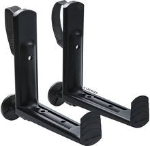 Dva černé držáky na květináče pro montáž na stěnu