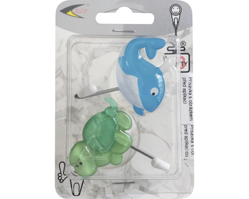 Dva držáky s přísavkou s motivy zvířat v balení.