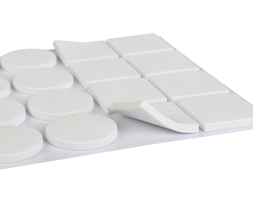 Sada kluzáků na nábytek s kulatými a hranatými plstěnými kluzáky