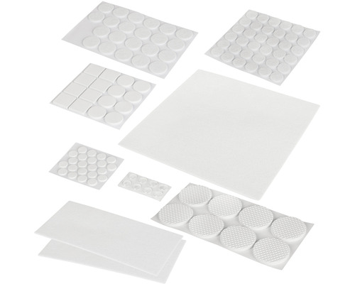 Různé plstěné kluzáky k nalepení na nábytek