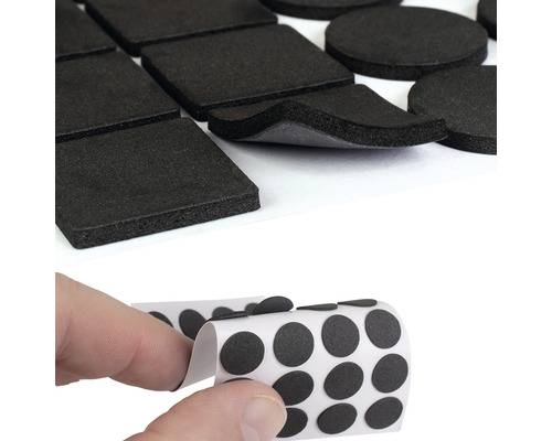 Sada kluzáků na nábytek s plstěnými kluzáky v kulatém a hranatém tvaru