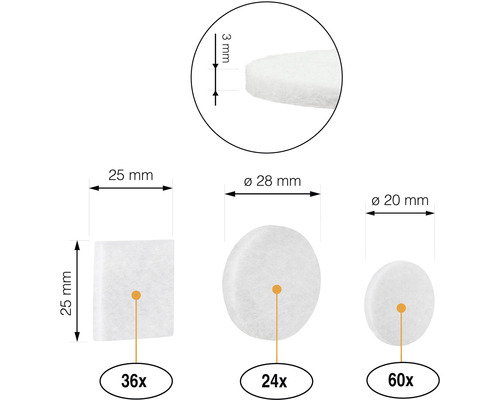 Sada těsnění různých tvarů a velikostí