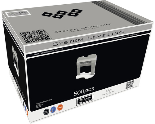 Balení klínků pro nivelační systém dlaždic, šířka spáry 0,5 mm, obsah 500 kusů