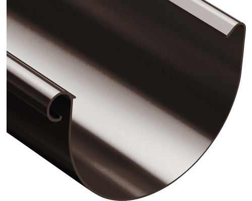 Půlkulatý kovový okap v řezu