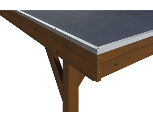 Střešní konstrukce ze dřeva s bituminovou hydroizolací a hliníkovým krytem