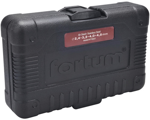 Sada vrtáků Fortum v černém kufříku na nářadí