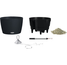 Květináč se zavlažovacím systémem, ukazatelem hladiny vody a keramzitem