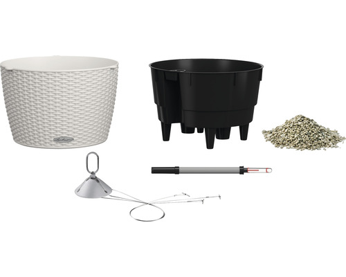 Květináč, vložka pro rostliny, keramzit, ukazatel hladiny a zavlažovací systém