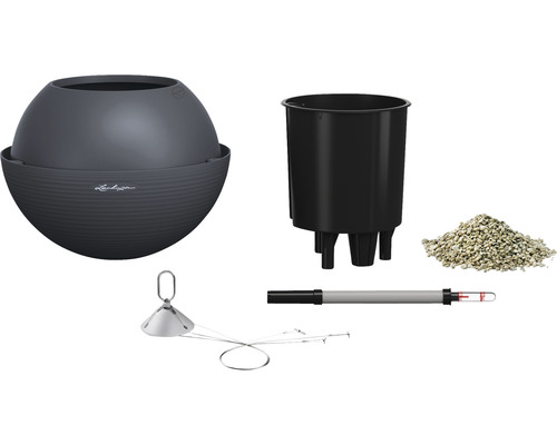 Kompletní sada květináče s vložkou, ukazatelem hladiny vody, keramzitem a přepadovou trubkou