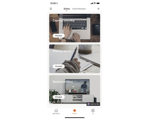Aplikace pro chytré telefony pro ovládání chytrých domácích zařízení