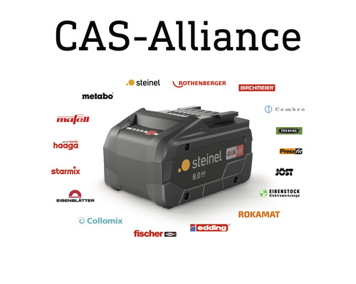 Baterie Steinel 8.0 Ah s logy partnerů CAS-Alliance