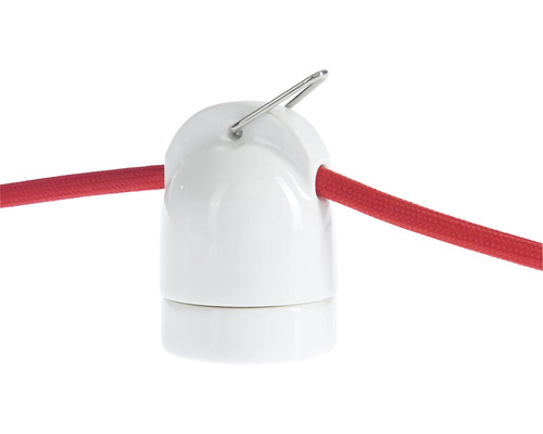 Keramická objímka žárovky s textilním kabelem