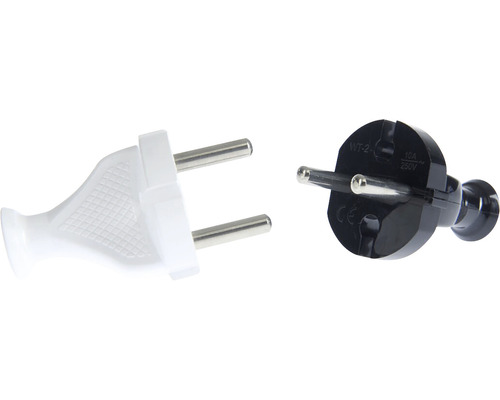 Dvě zástrčky s ochranným kontaktem pro připojení proudu