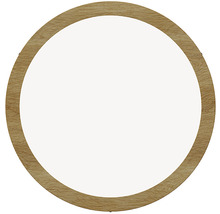 Kulaté zrcadlo s dřevěným rámem