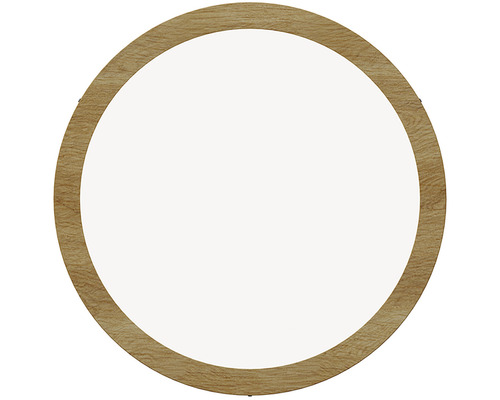 Kulaté zrcadlo s dřevěným rámem