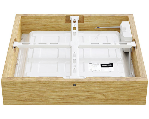 LED panel v dřevěném rámu s montážní konzolou