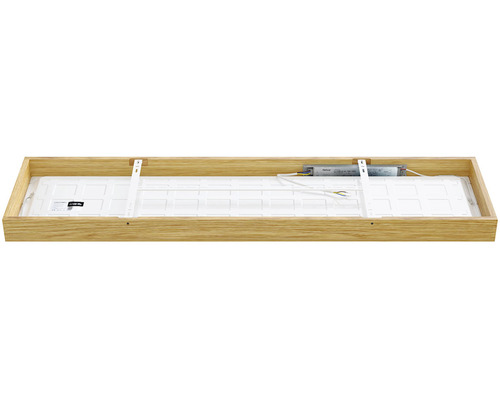 LED panel s dřevěným rámem, montážním materiálem a elektronickým předřadníkem