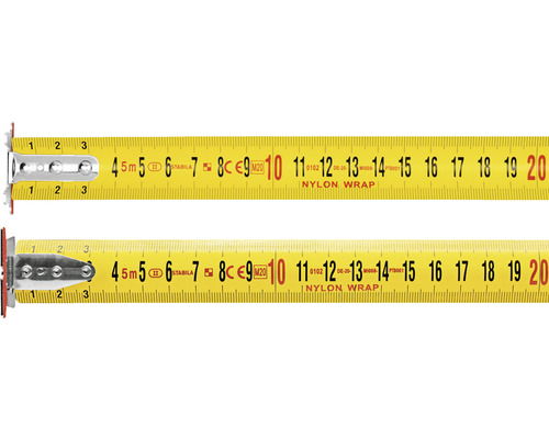 Žlutý svinovací metr s metrickými jednotkami